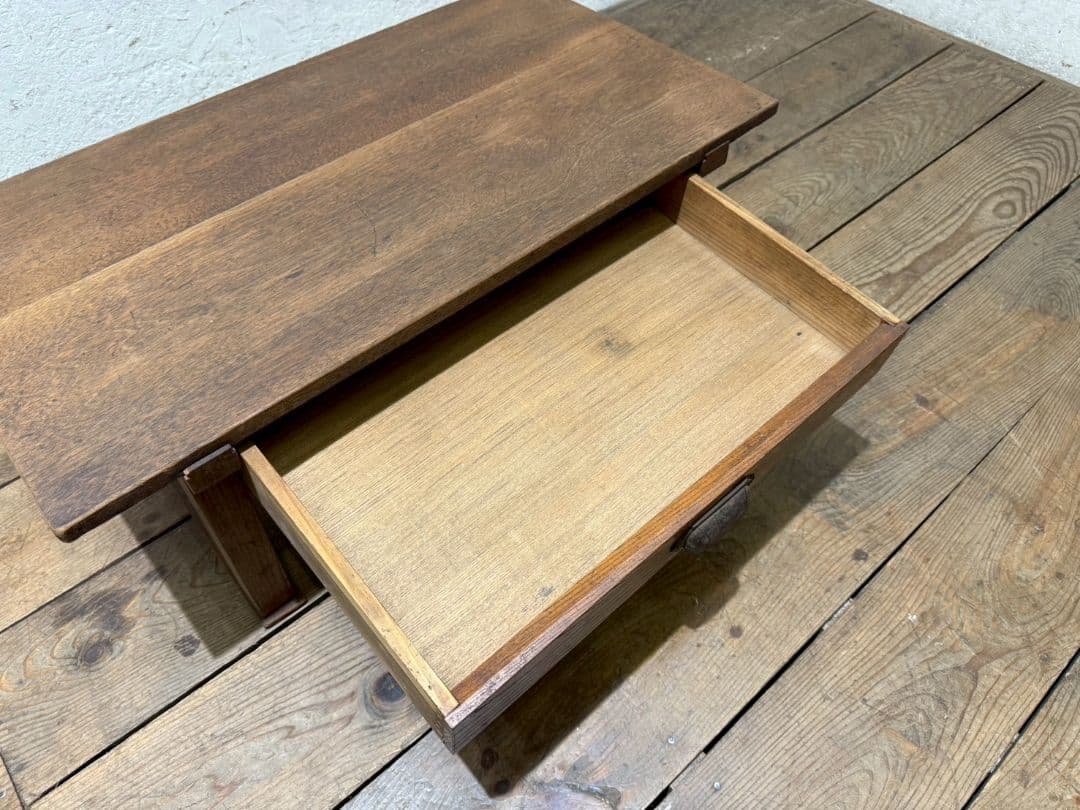 1155 アンティーク　文机　ローテーブル　座卓　ちゃぶ台　古家具　レトロ　引出