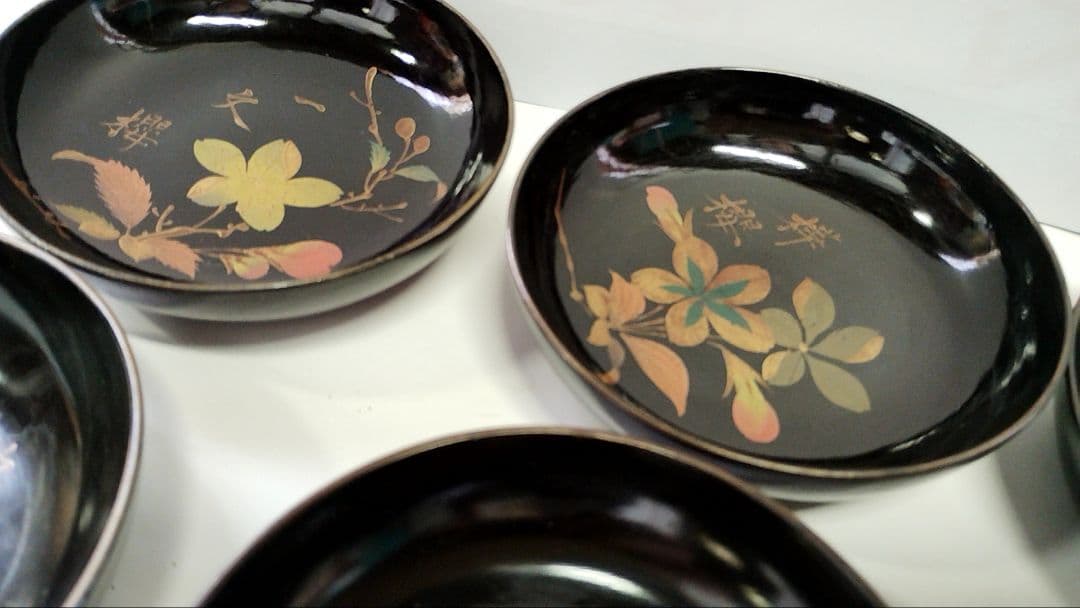 花見皿　桜の漆小皿20枚　漆　桜づくし　銘々皿　蒔絵　桜　骨董　VINTAGE