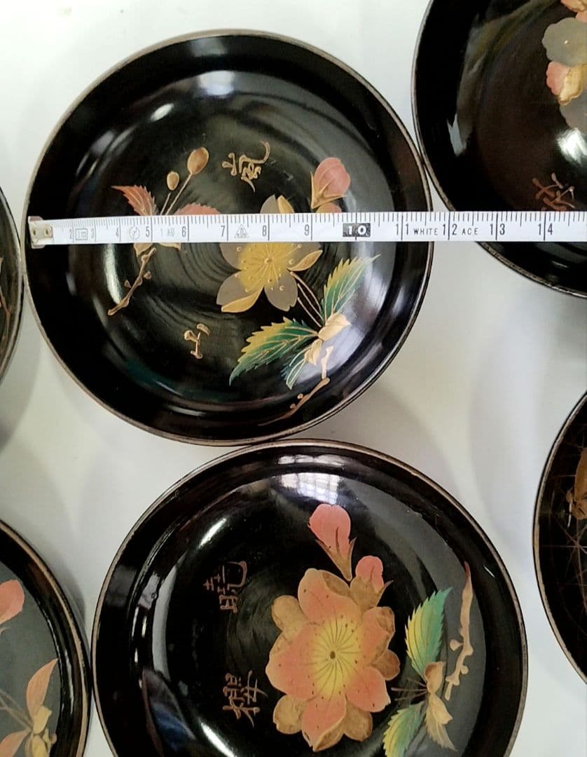 花見皿　桜の漆小皿20枚　漆　桜づくし　銘々皿　蒔絵　桜　骨董　VINTAGE