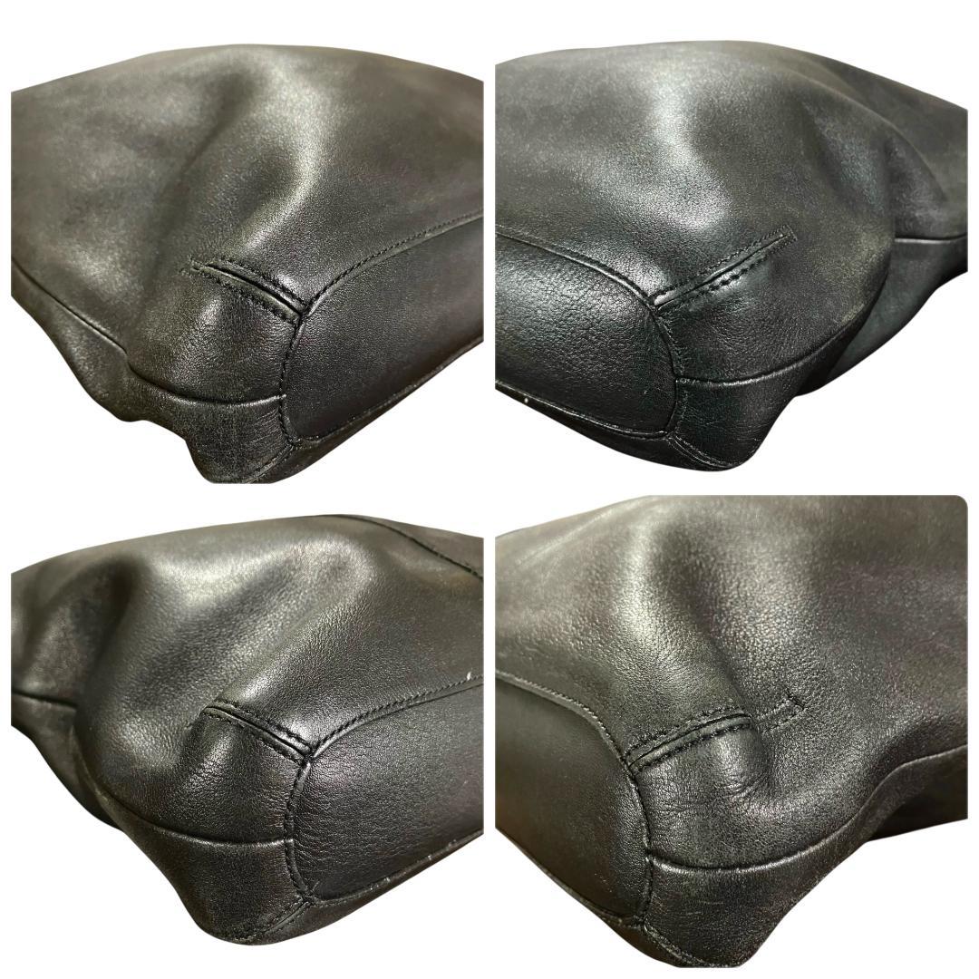 COACH オールドコーチ オールレザー ショルダーバッグ ブラック 斜め掛け