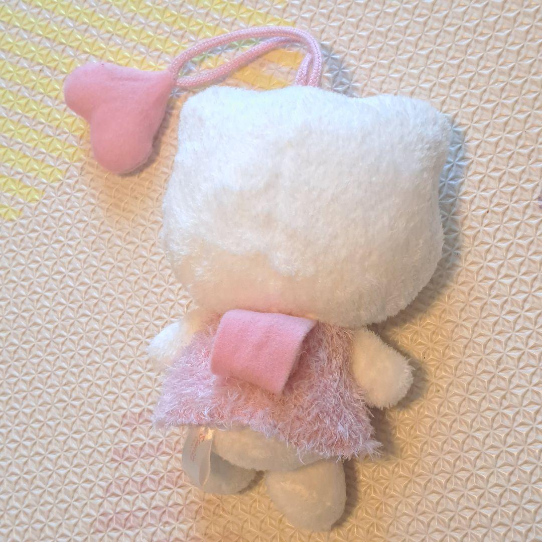 ハローキティ ぬいぐるみ もこもこ　ピンク　ハート　SANRIO　平成レトロ