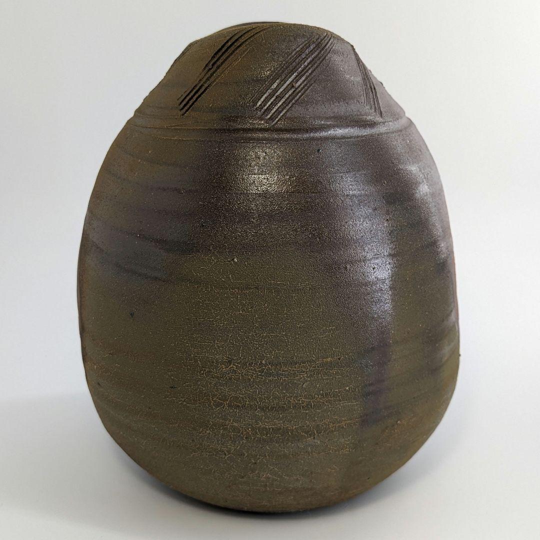 南燦窯 平田吉己 備前焼 壺 共箱 花瓶 花入 花器 壷 フラワーベース 置物