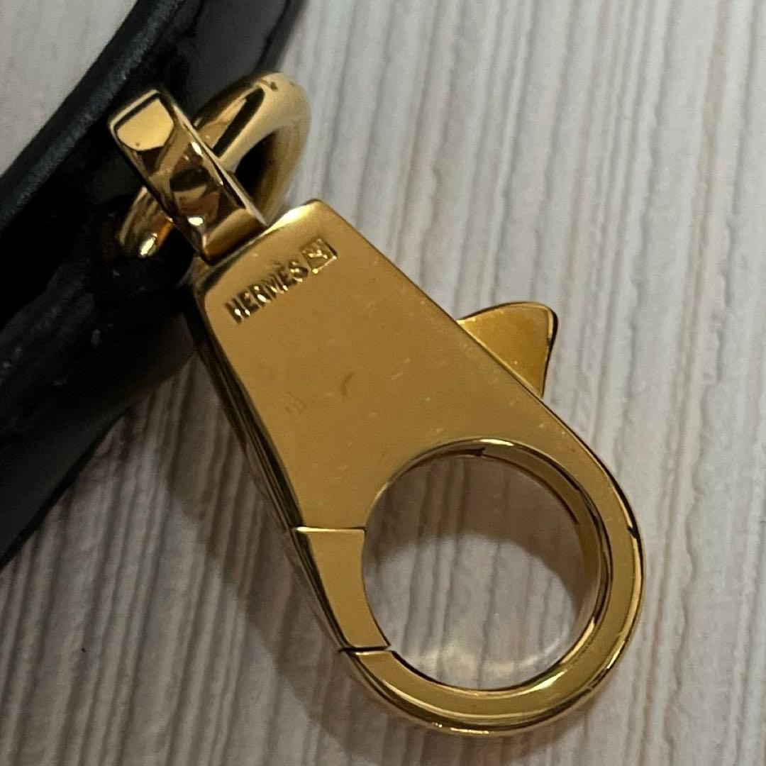 エルメス　正規品　ストラップ　クロシェット　カデナ　ブラック　ボックスカーフ