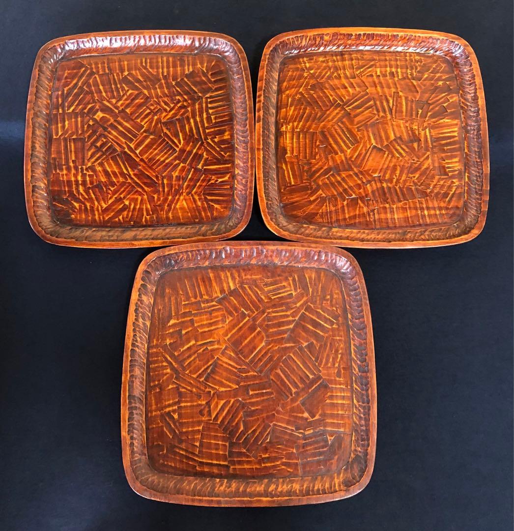 nicecats 讃岐彫 吸物膳2客 小膳 刳抜 木製漆器260121き6