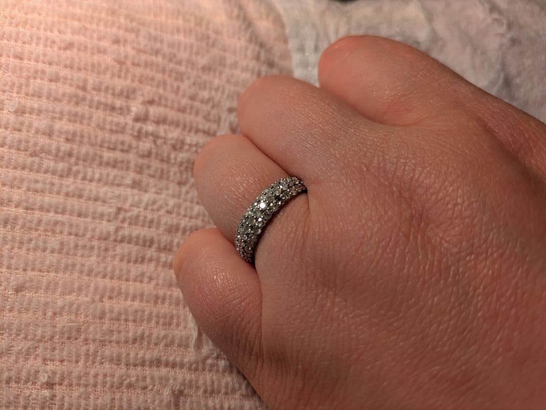 【特別価格！】きらきら　パヴェ　ダイヤモンド　リング　16.5号位