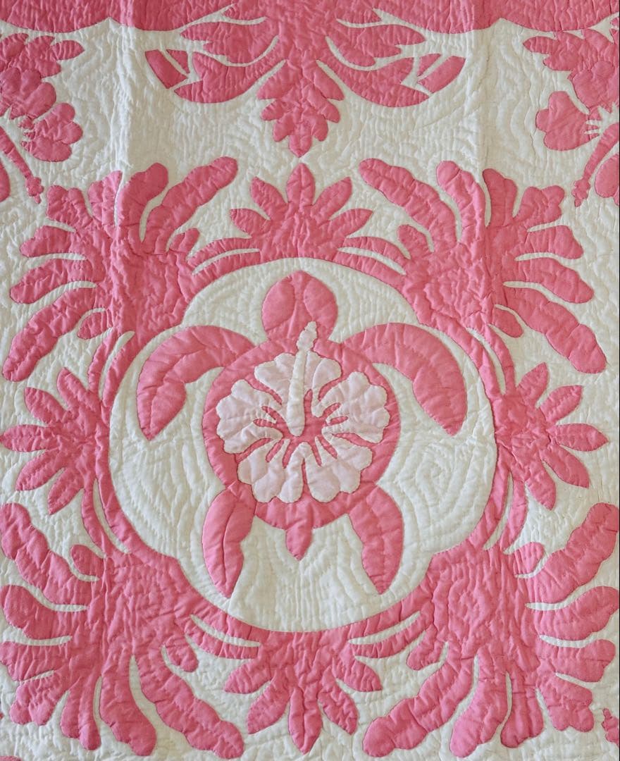 ハワイアンキルト　ホヌ柄　タペストリー　大判