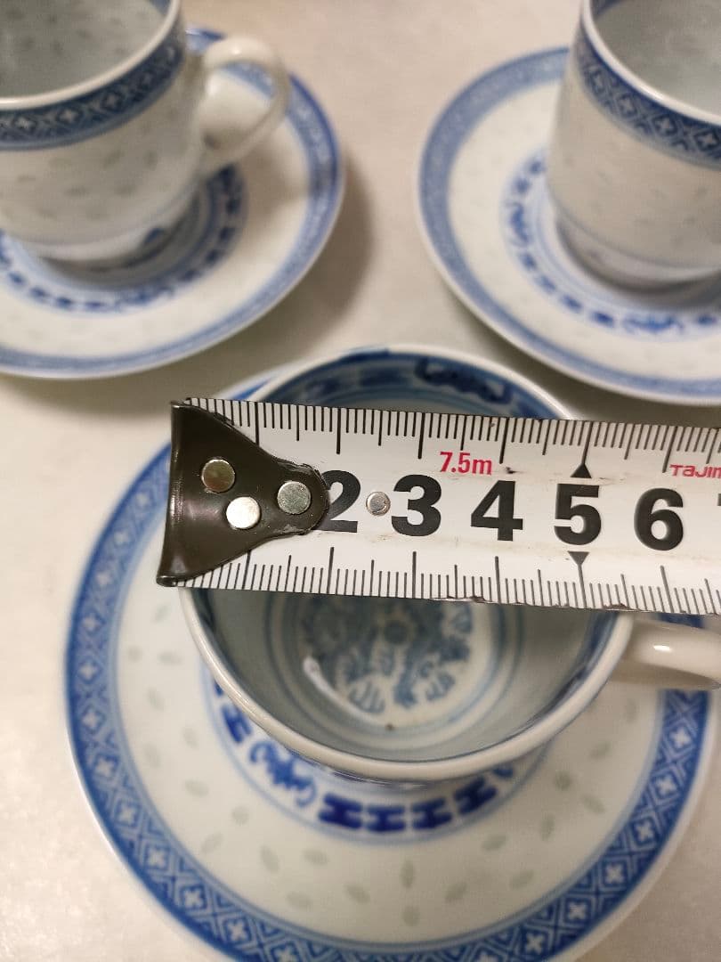 専用　中国　景徳鎮『玩玉』蛍手 龍文　デミタスカップ＆ソーサー5客