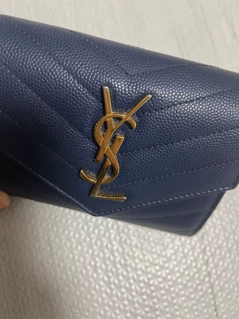 YSL 青　財布