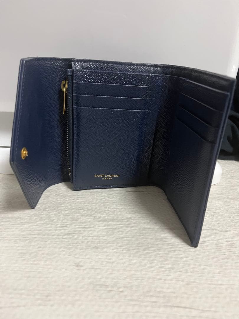 YSL 青　財布