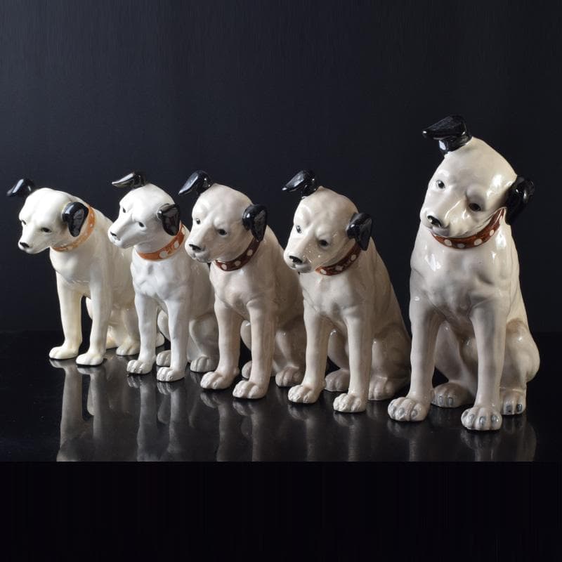 アンティーク　陶器製　ビクター犬　ニッパー君　大中小13点まとめて　M8146A