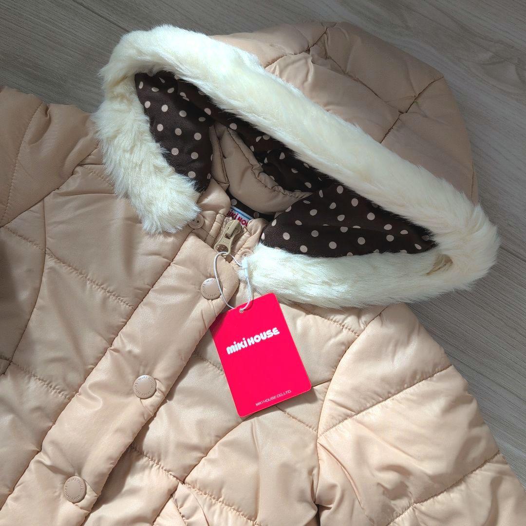 テ*ド様 ミキハウス フード付き中綿ジャンパー　ベージュ　90cm