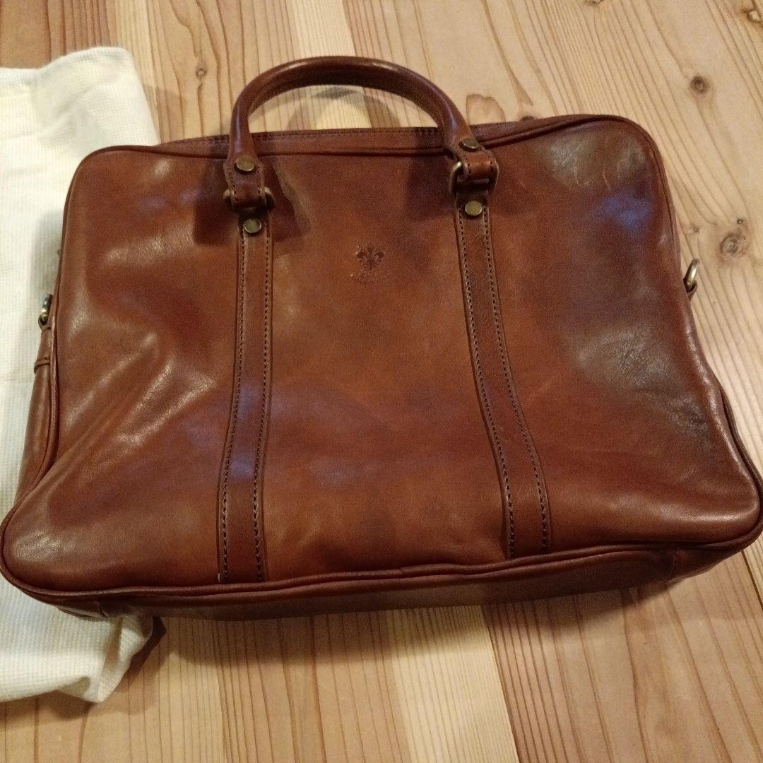 Vera Pelle レザー ビジネスバッグ ブラウン