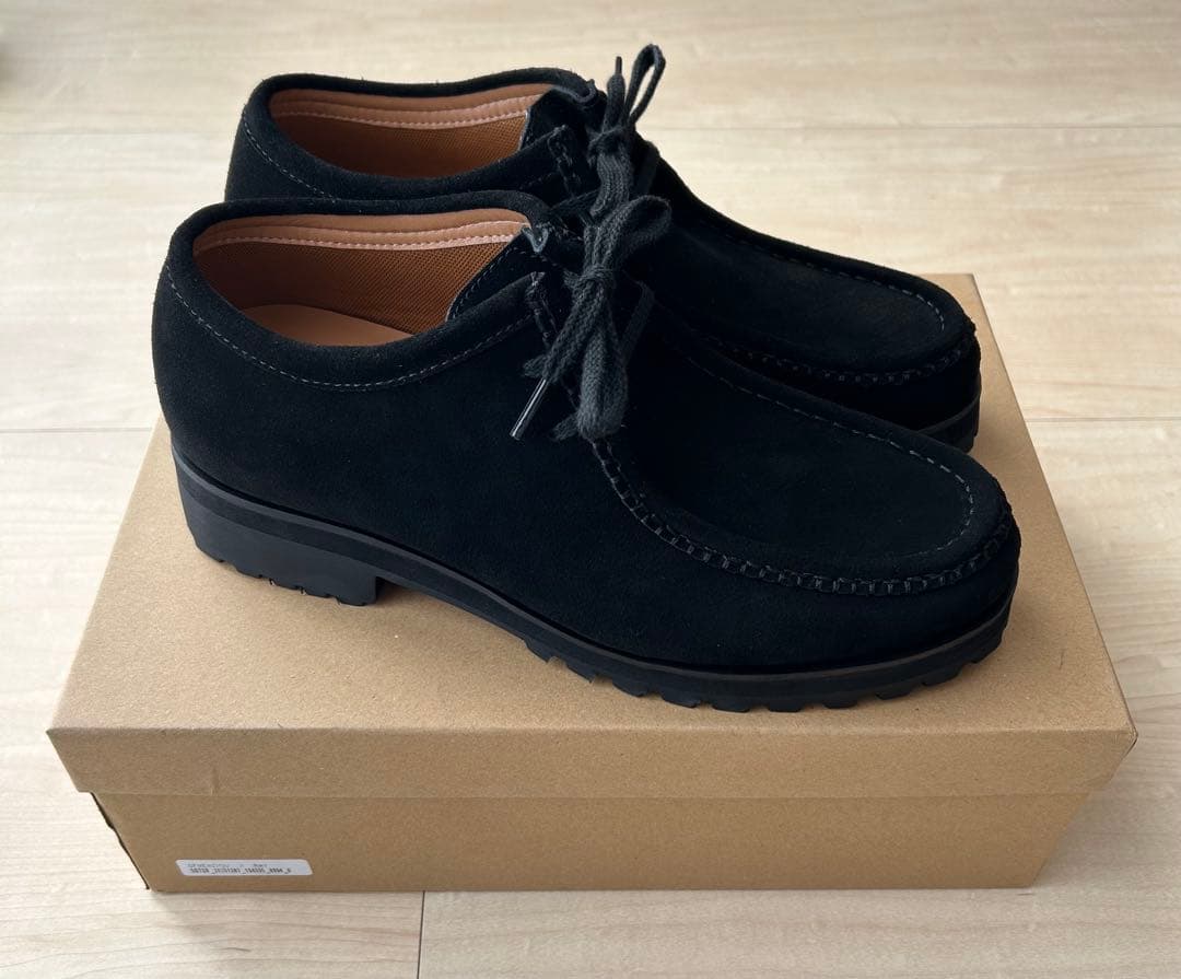 shiun BLACK SUEDE MOCCASIN Sサイズ
