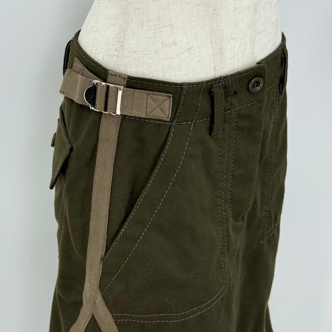 極美✨ sacai サカイ マーメイド スカート カーキ ミリタリー