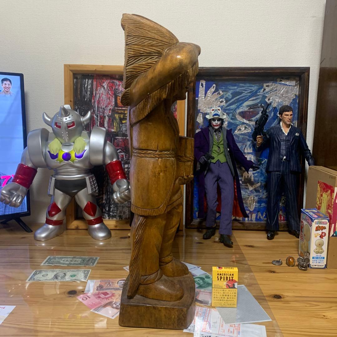 アメリカン・インディアン木製彫刻