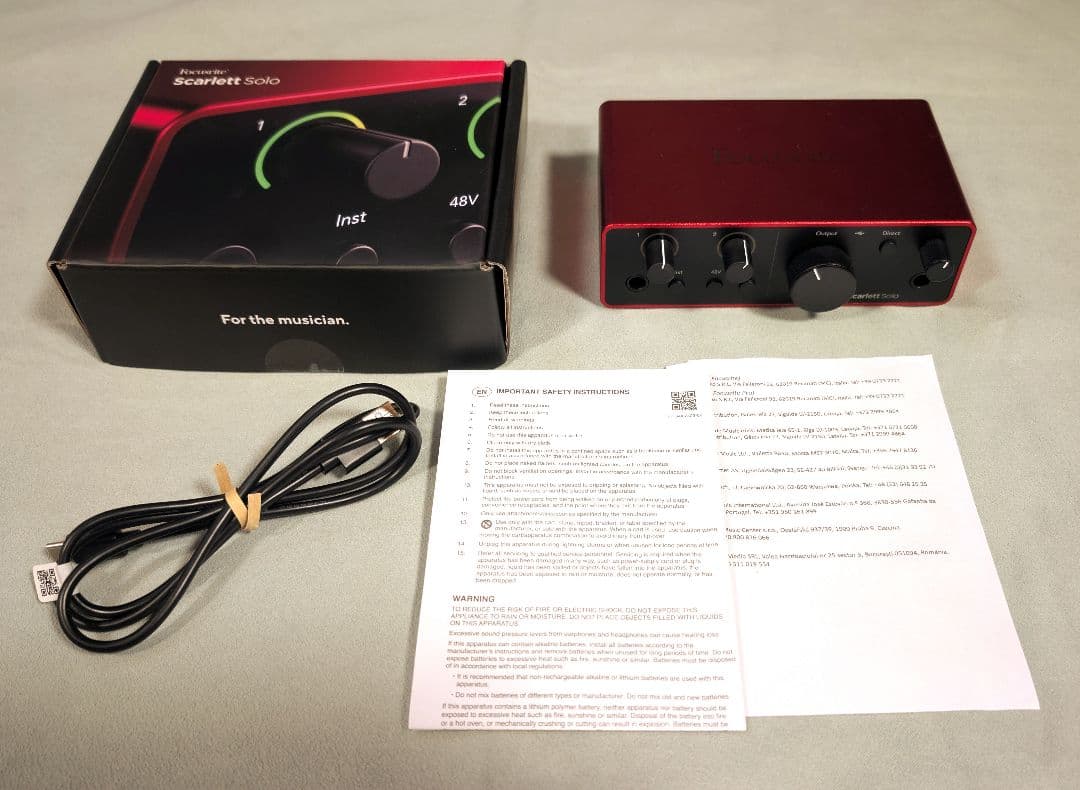 Focusrite Scarlett Solo gen.4 20時間ほど使用