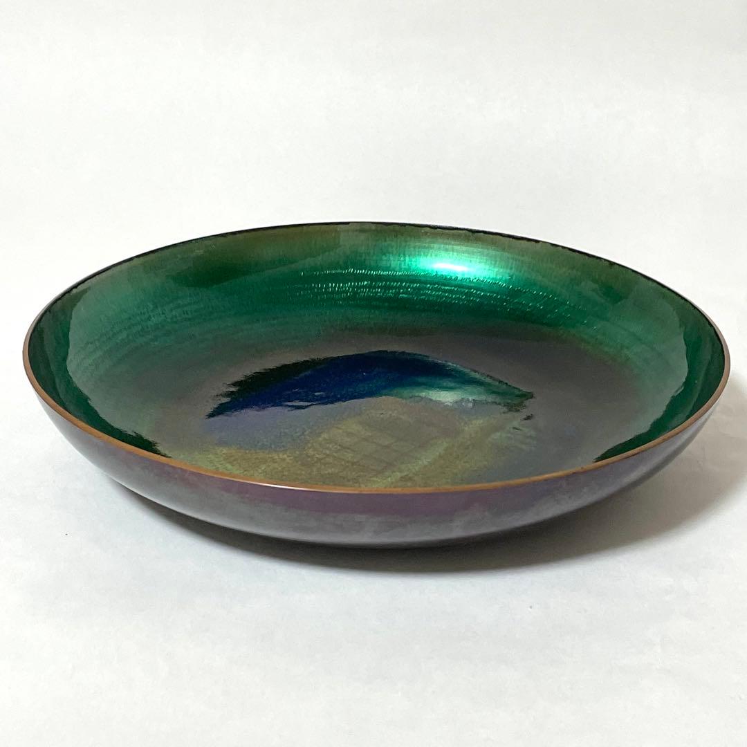 ノルウェー 銅製 エナメル絵皿　Bjornstad ビョーンスタッド