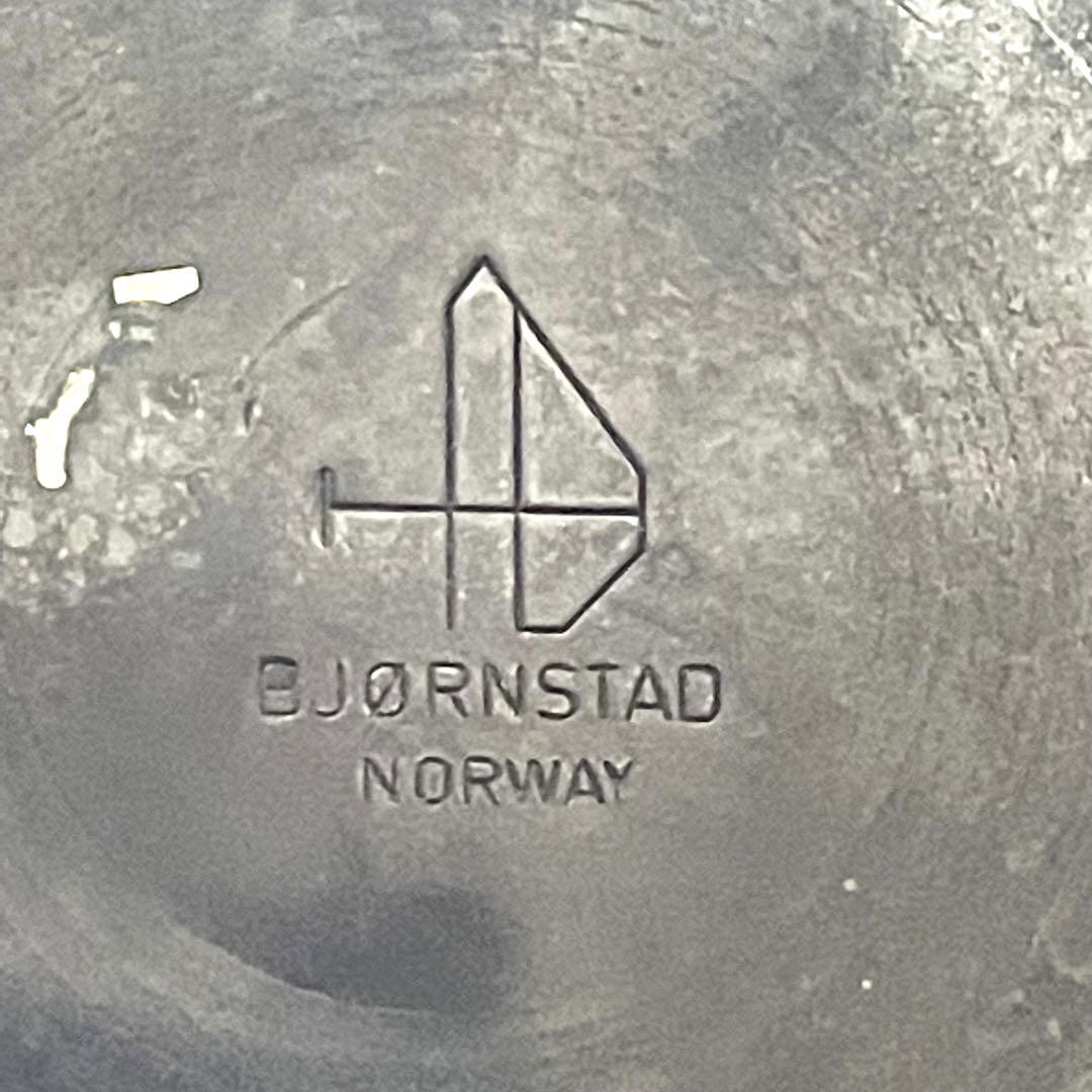 ノルウェー 銅製 エナメル絵皿　Bjornstad ビョーンスタッド