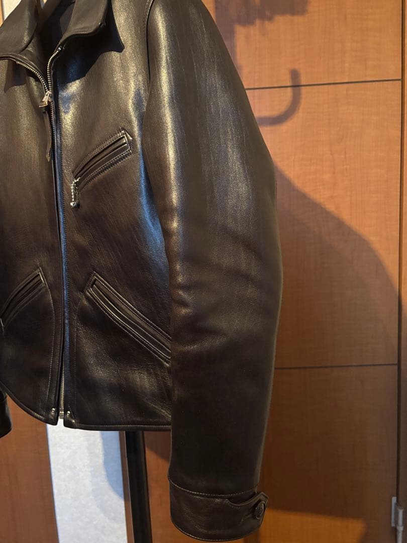 ファインクリークレザーズ　サンタアニタ　レザースポーツジャケット　36　黒　馬革