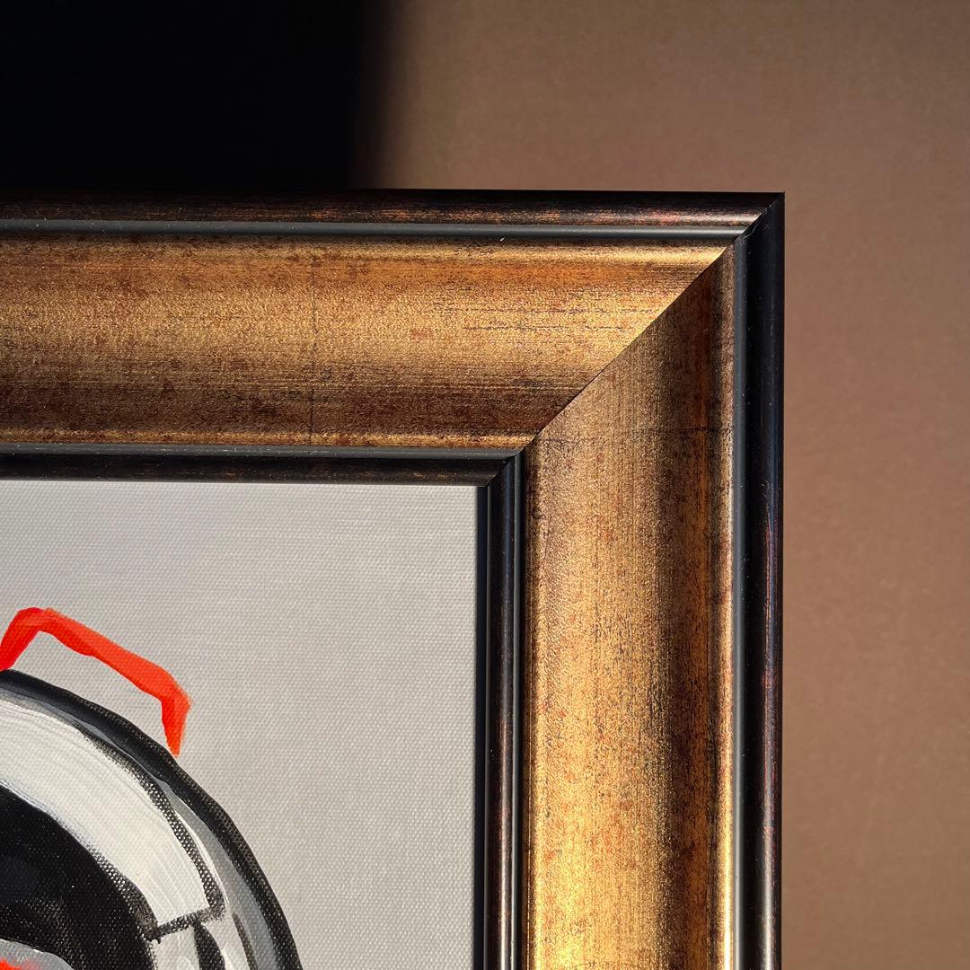 手書き油絵 astronaut monkey絵画 額付き インテリア 油彩画