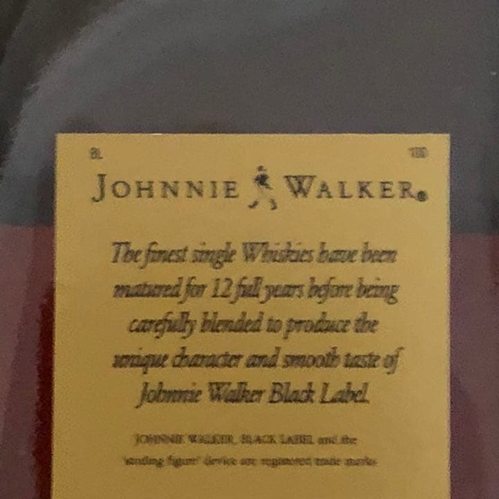 稀少ジョニーウォーカー４３度黒ラベル１２年１０００cc箱付き