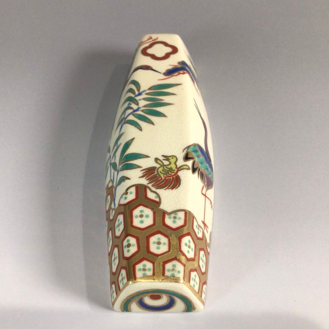 Ｐ３９１　香合　『桃岡堂造』『仁清風松竹梅鶴亀絵』『ぶりぶり香合』　共箱　茶道具