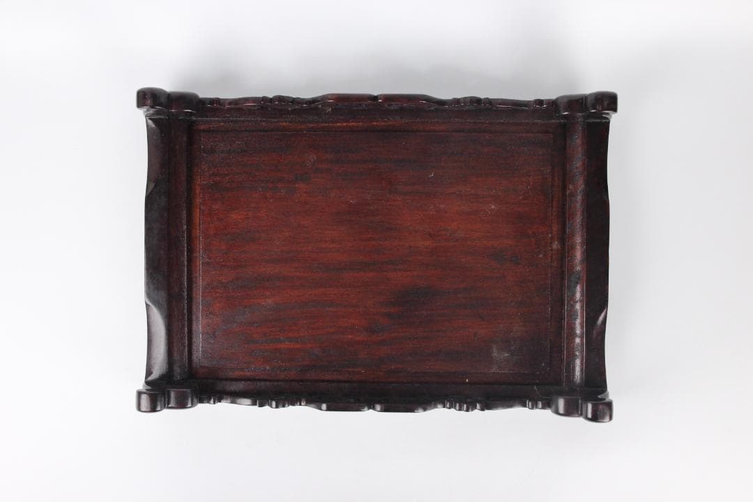 唐木 紫檀 木製 銀象嵌 花台 香炉台 茶道具 書道具 仏具 ES1-26