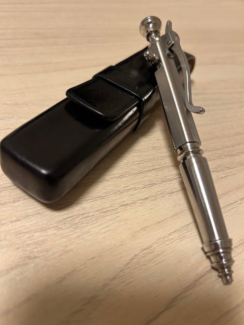 中山英俊 ボルトアクション ボールペン　本革ペンケース付