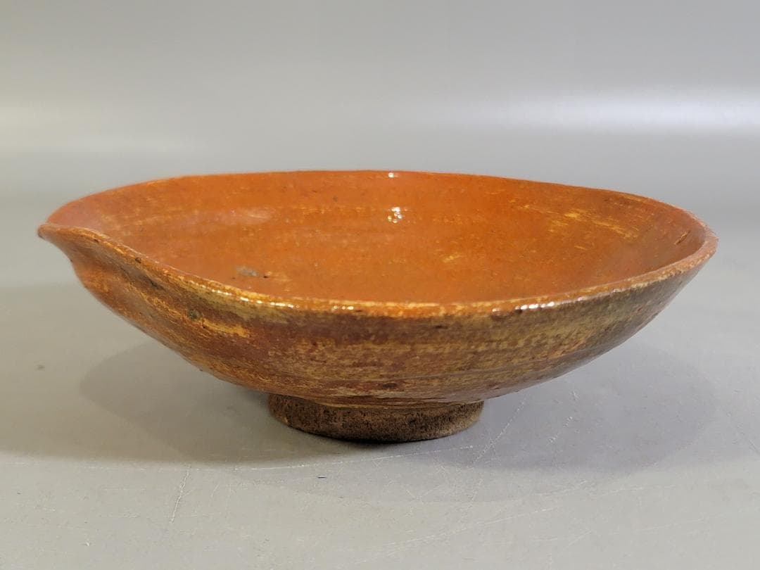 茶道具 赤楽平茶碗 豊助作 時代物