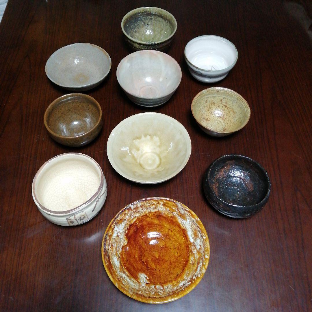 茶碗10個まとめ売り　飴釉楽茶碗など