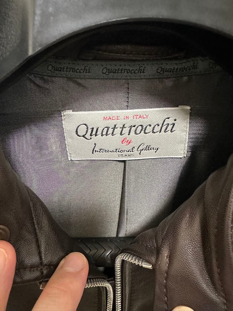 美品BEAMS QUATTROCCHIシープスキンライダースジャケット ブラウン