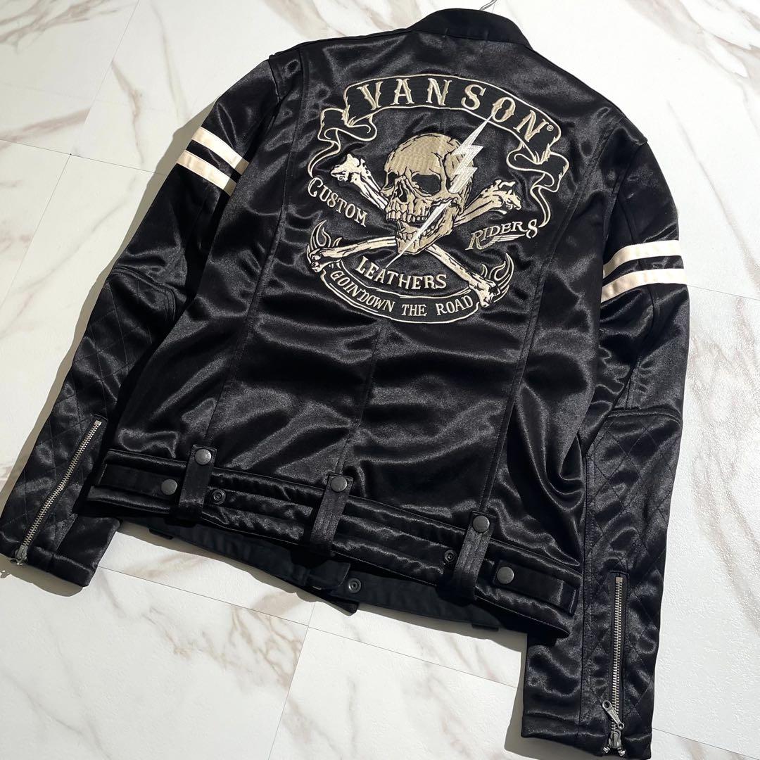 希少✨ VANSON ライダース スカルボーン 刺繍 スカル 髑髏 50周年