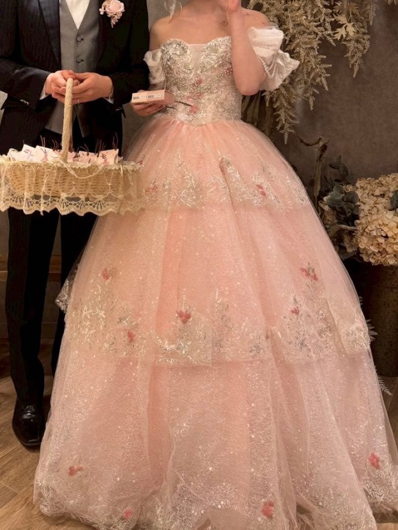 ウエディング ピンク カラードレス