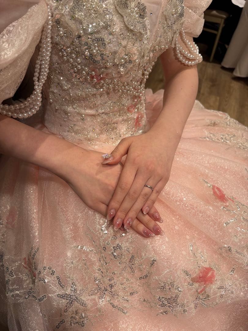 ウエディング ピンク カラードレス