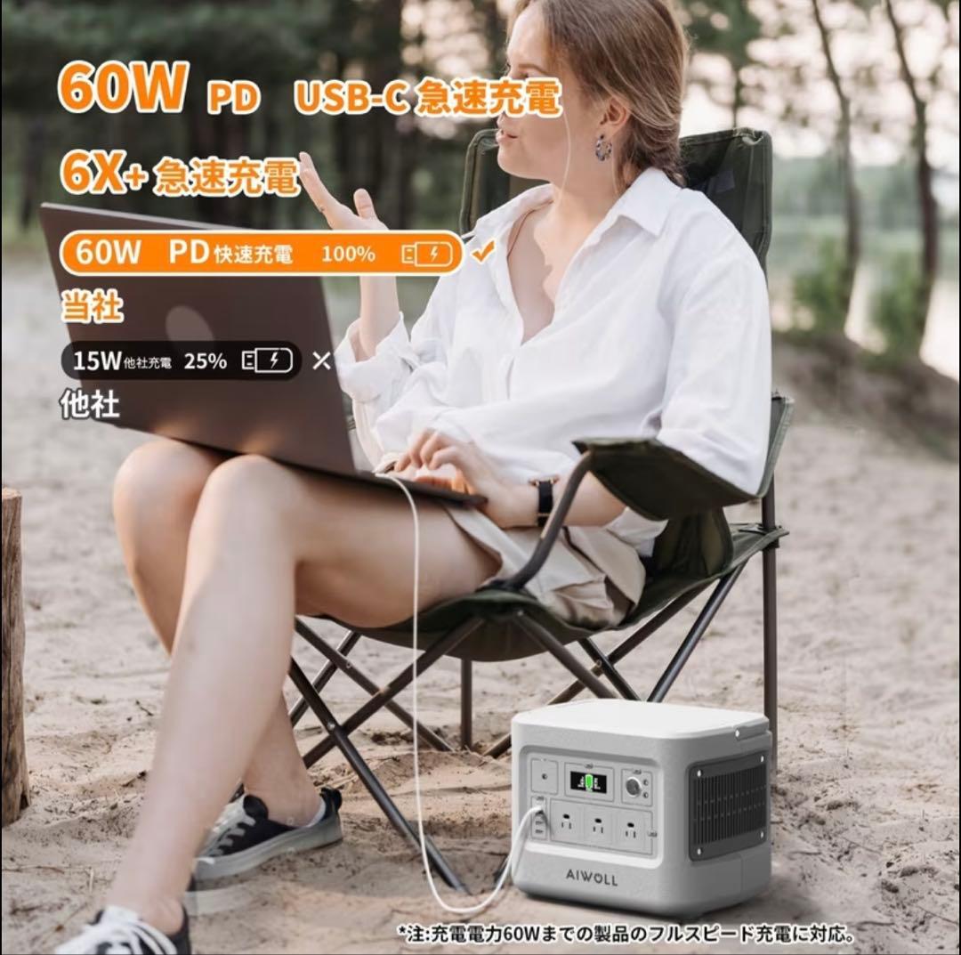 AIWOLL ポータブル電源 リン酸鉄リチウム 1024Wh 1000W