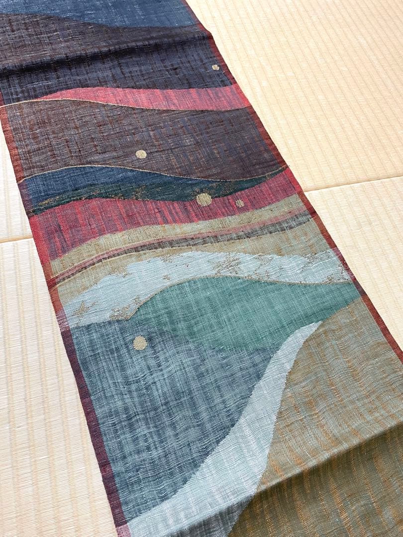 未使用 渡文 リバーシブル すくい織 袋帯