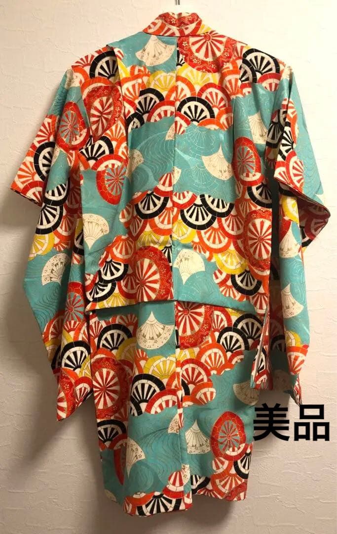 着物　七五三　レトロ　水色　女の子　アンティーク　7歳　5歳