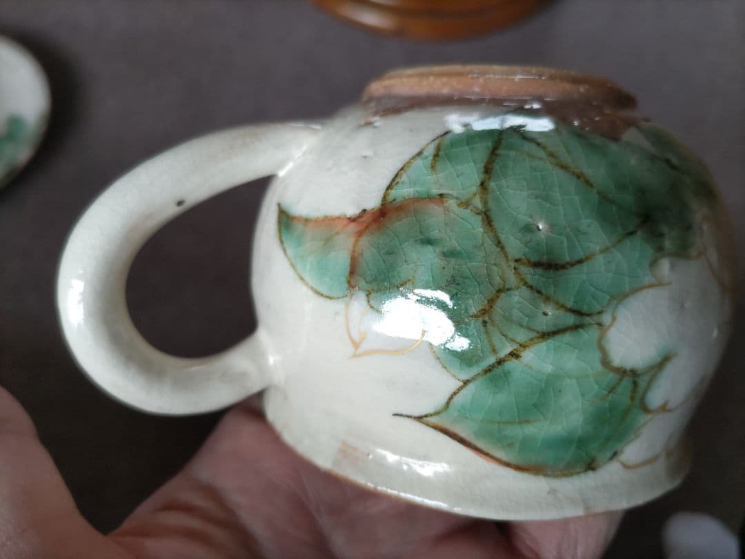 翌日発送　希少　先代作！陶葊・陶あん カップ＆ソーサー　牡丹絵　大振り