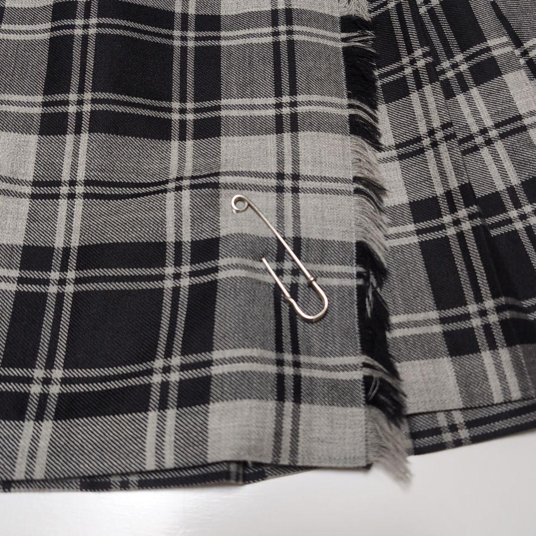 美品★オニールオブダブリン　チェック キルト ラップスカート 太ベルト★ピン付