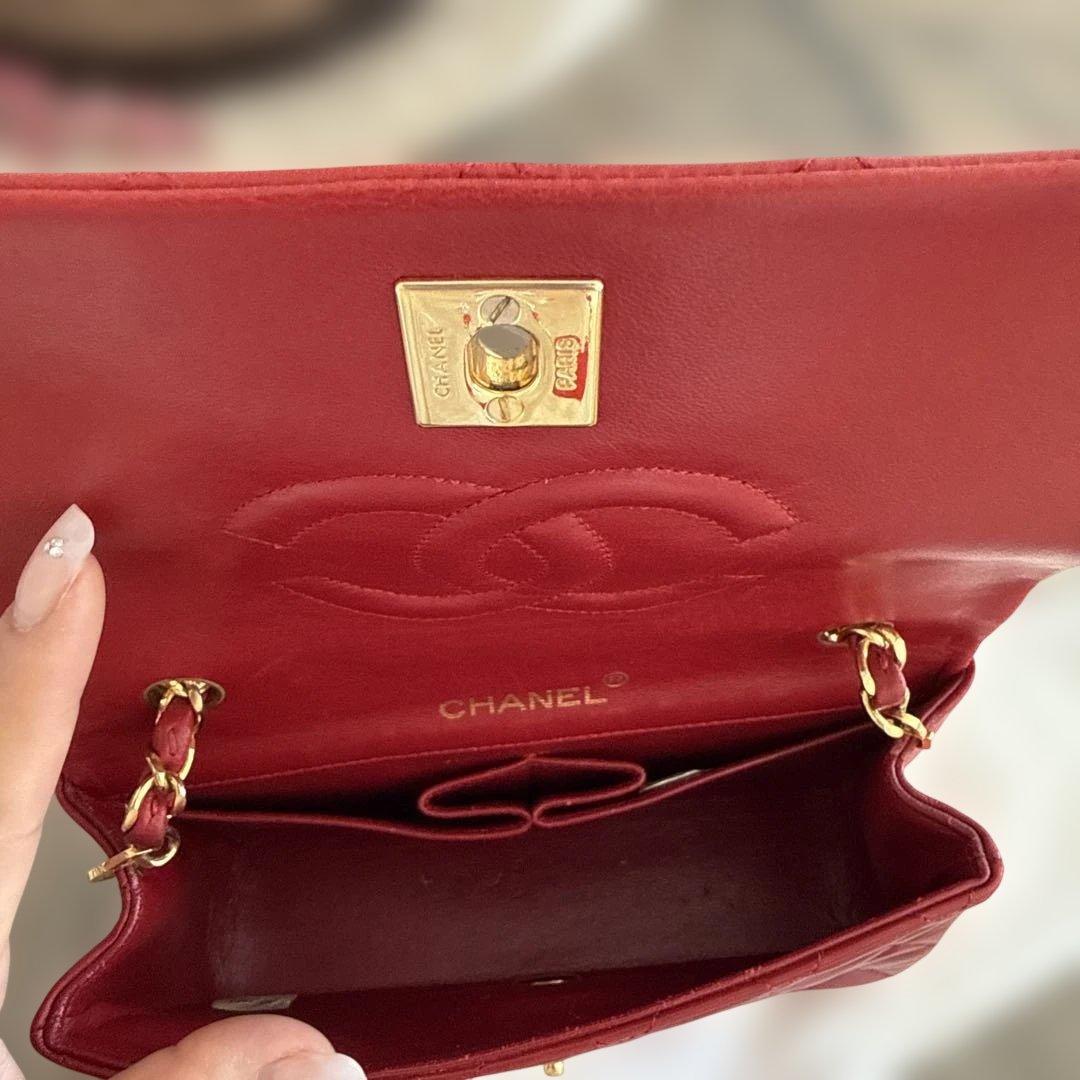 CHANELシャネル　マトラッセチェーンウォレット　プッシュロック　ラムスキン