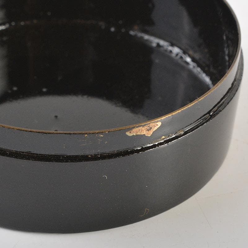 韓国漆器　螺鈿細工　圓式菓子器　小物入　宝石箱　箱付　C　R7470