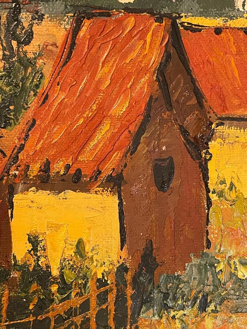 「真作」KARPATY PETERS　風景画　油彩画　額装　サイン有り　F4号