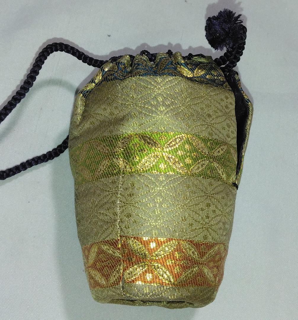 茶道具　京都洛東　桶谷定一作　肩衝茶入　段七宝紋仕覆付き　美品！！