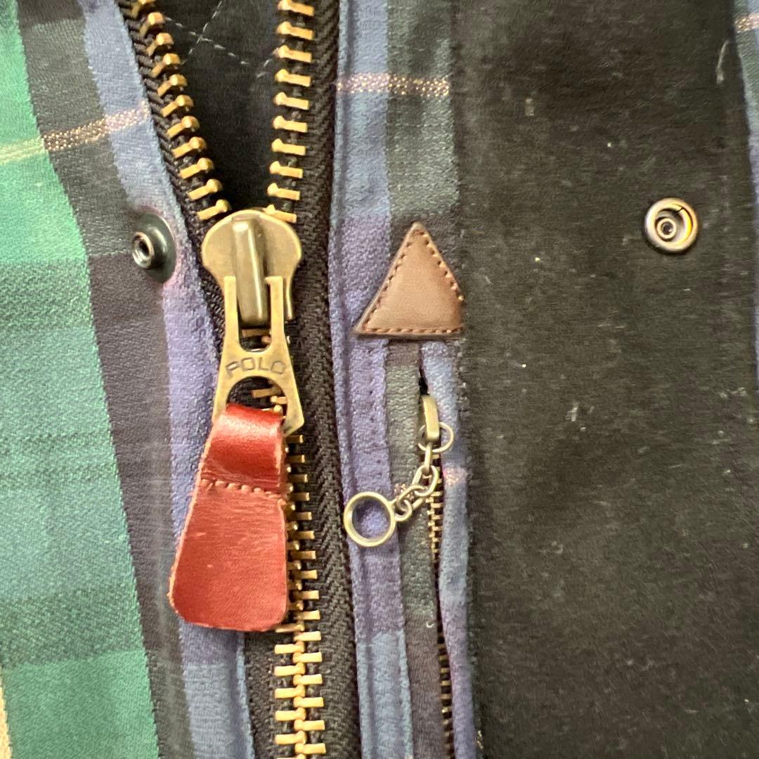 ポロバイラルフローレン　チェック柄　オイルジャケット　ハンティングジャケット　S