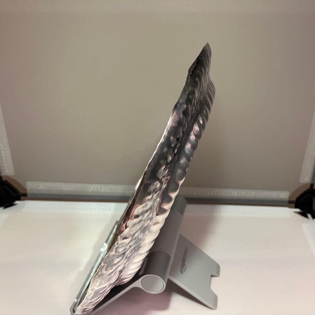 純銀 183g 鎚目 青海盆 在銘 共箱