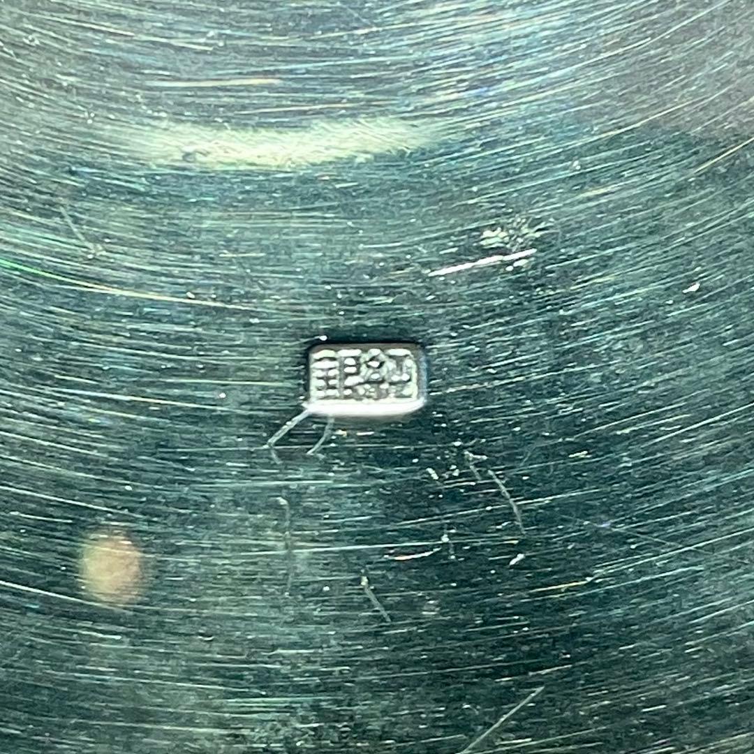 純銀 183g 鎚目 青海盆 在銘 共箱