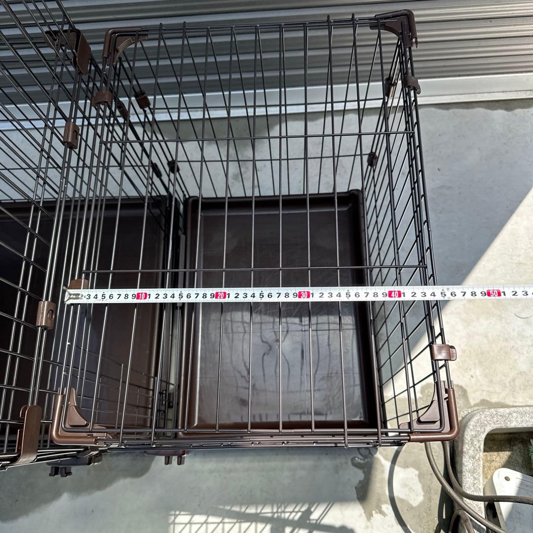 ブラウンキャットケージ 2段棚付き