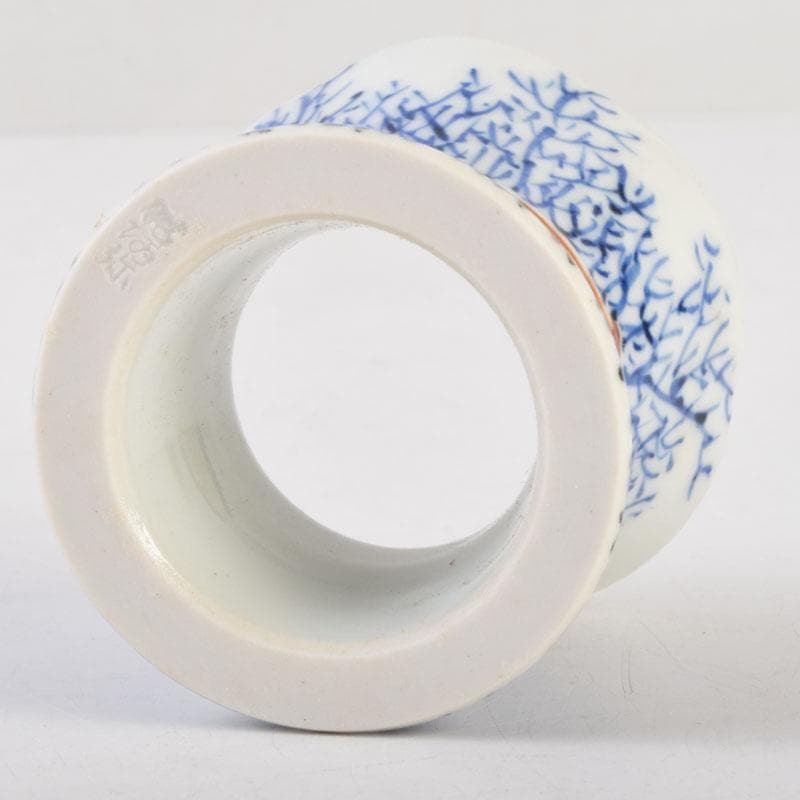 茶道具　京焼　平安昭阿弥造　染付　束柴蓋置　共箱　C　8676