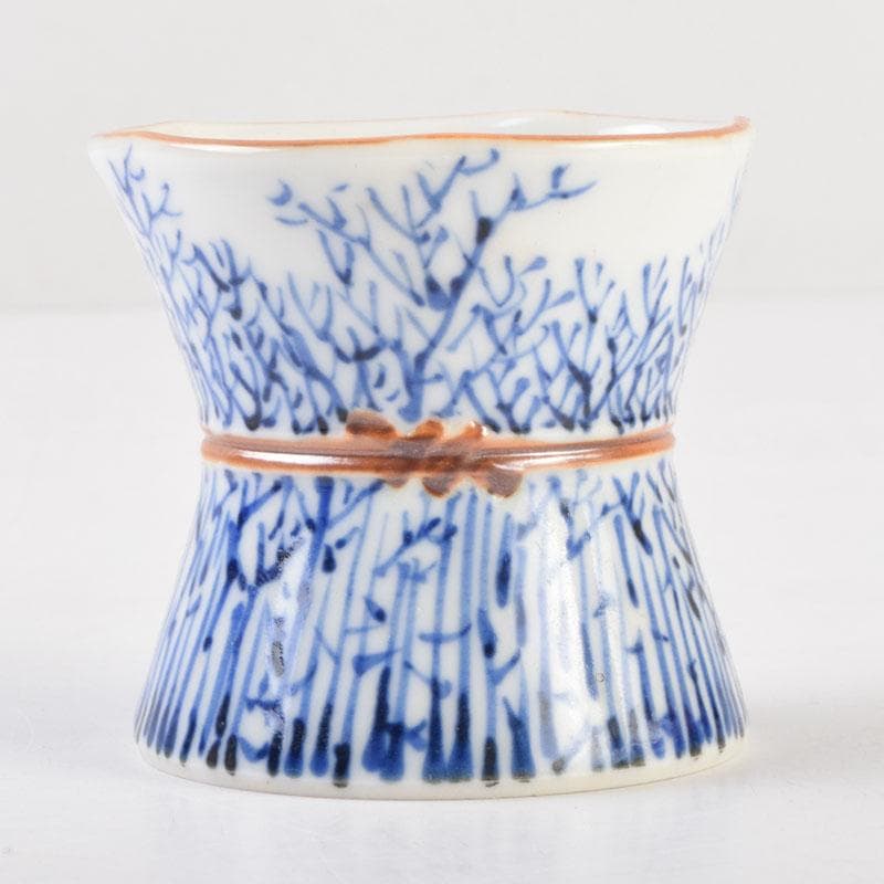 茶道具　京焼　平安昭阿弥造　染付　束柴蓋置　共箱　C　8676