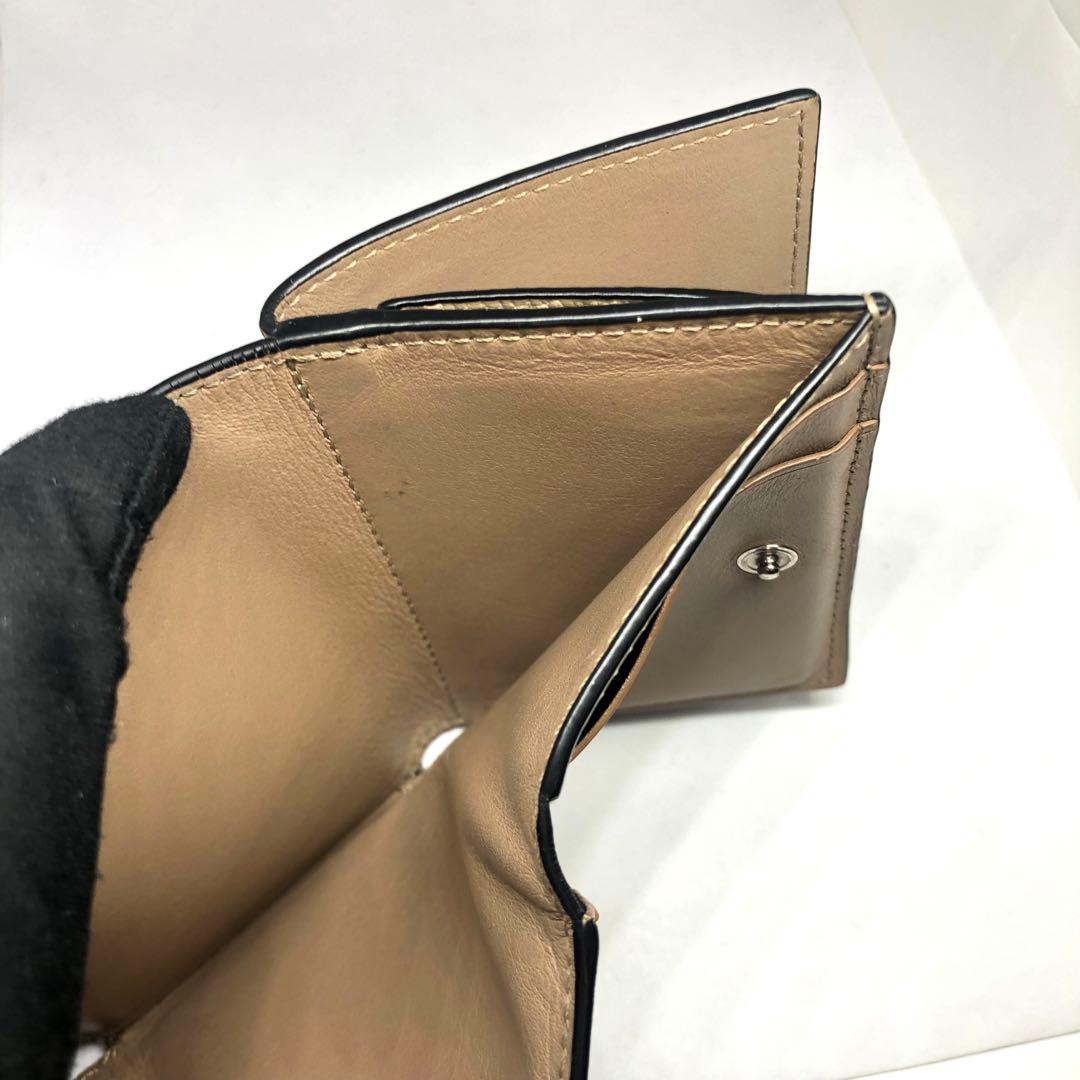 LOEWE アナグラム トライフォールド 三つ折り財布 ベージュ